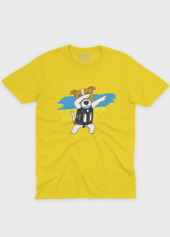 Жовта демісезонна футболка для хлопчика з патріотичним принтом пес патрон (ts001-3-sun-005-1-082-b) Modno