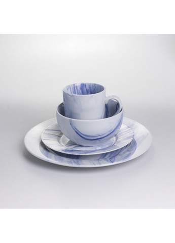 Столовий сервіз із порцеляни Marble Clara 16 предметів на 4 персони Yiwu (366092033)
