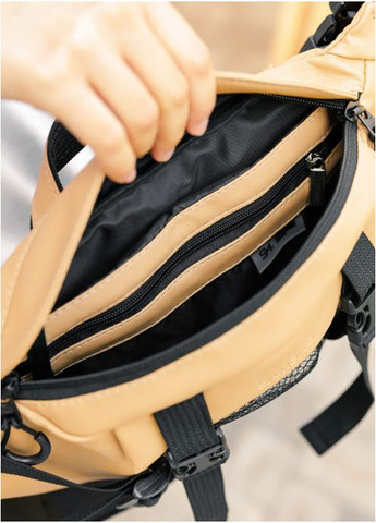 Сумка женская через плечо бананка на пояс с экокожи DynamicDart Бежевый Sambag (302007343)