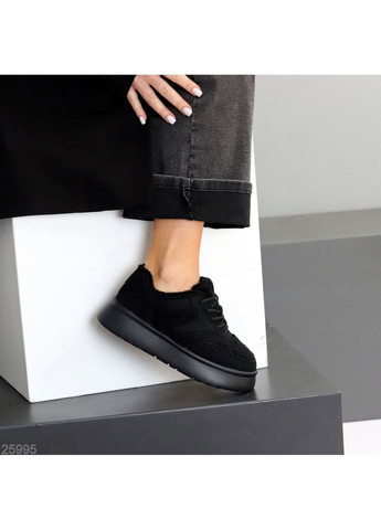 Зимние кроссовки No Brand чёрные зима (370589459)