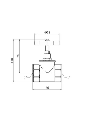 Вентиль запірний 1" ВВ PN10 латунний УК1122-В Lexline (311204711)