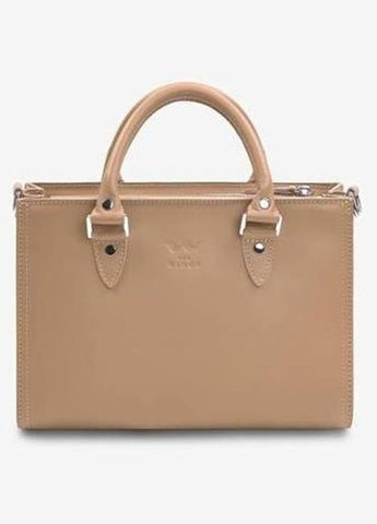 Сумка тоут через плече жіноча шкіряна середня Бежевий 36028 The Wings (338182703)