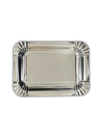 Тарілки картонні прямокутні Срібло 15х21см 100шт KOZA Style (322288155)