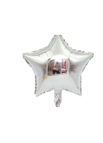 Кулька зірочка фольгована 10 дюймів сріблястий Jannet кулька (336904408)