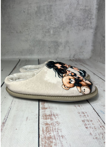 Бежевые тапочки домашние для девочки бежевый (552-1) Waldi