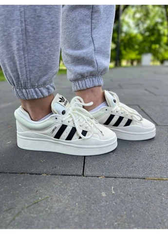 КРОСІВКИ ЖІНОЧІ ADIDAS CAMPUS BLACK WHITE АДІДАС КАМПУС БІЛІ No Brand білі демісезони (391018532)