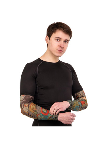 Нарукавники компресійні тату рукава для захисту від сонця 2шт MS-9289 (поліамід, спандекс, чорний) SP-Sport (361434821)