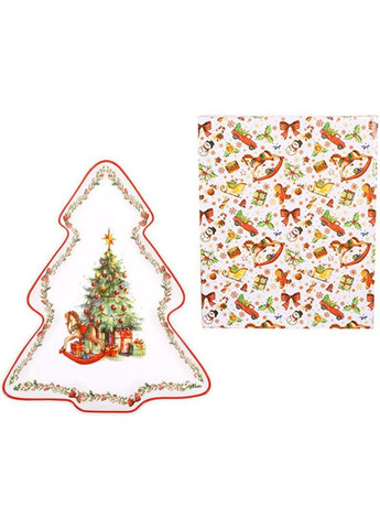 Блюдо порцелянове "Різдвяна Ялинка" 30.5х25.5см, у формі ялинки BonaDi (362568619)