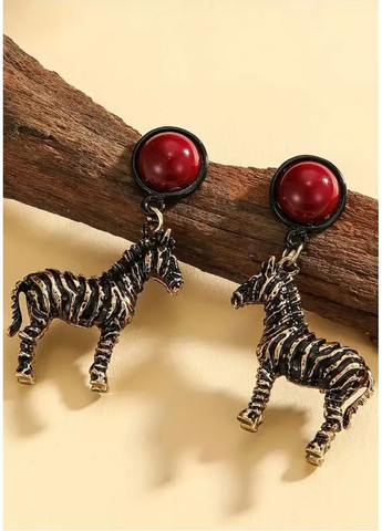 Сережки коні, смугасті коні, зебри, 1838 No Brand (372601519)