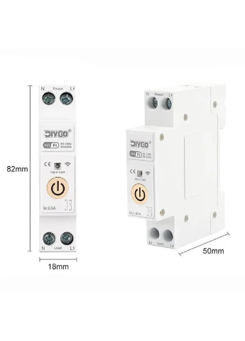 Розумний WiFi вимикач, тільки таймер 1P+N 40A 230V Smart Life, Tuya [DGB-63T-40A] Diygo (394238259)
