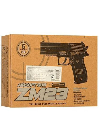Дитячий пістолет металевий Sig Sauer ZM23 кульки 6 мм Чорний CYMA (364506809)