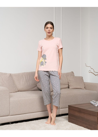 Персикова жіночий комплект з капрі Nicoletta