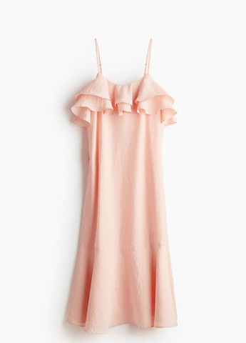 Персиковое кэжуал платье H&M однотонное