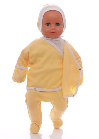 Жовтий комплект розпашонка та повзунки інтерлок жовтий 62 см (45055) BABYKROHA