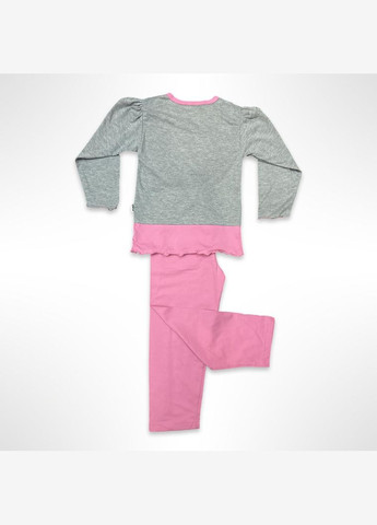 Комбінована всесезон піжама дитяча (футболка з довгими рукавами + штани) (туреччина) 5-6 років 110-116 см рожево-сірий (0513) лонгслів + брюки Oztas