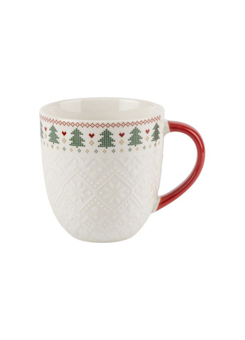 Набір із 2 кружок «Новорічний візерунок» колір білий ЦБ-00286780 No Brand (366038000)