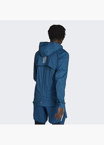 Синя чоловіча спортивна вітровка adidas marathon running jacket