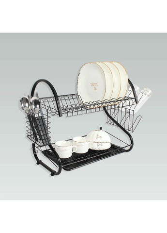 Сушарка для посуду дворівнева MR-1025-43-Black 43х26,5х39 см чорна Maestro (336147993)