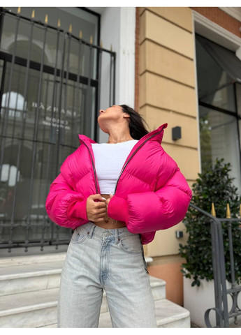 Малиновий зимній Пуховик No Brand