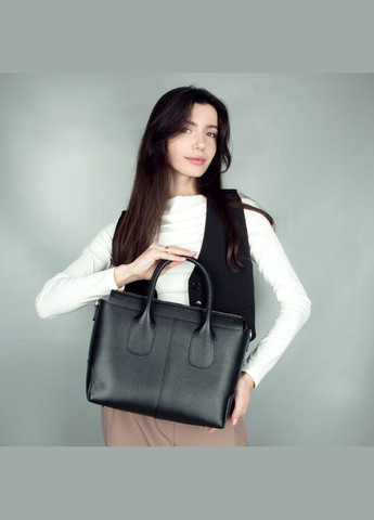 Сумка ділова жіноча шкіряна 03702 чорна Virginia Conti (325989714)