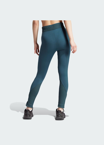 Синие демисезонные спортивные леггинсы adidas