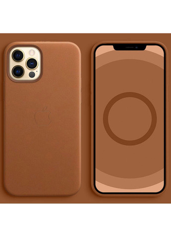 Шкіряний чохол Leather Case (AAA) with MagSafe and Animation для Apple iPhone 12 Pro / 12 (6.1") Epik (294722149)