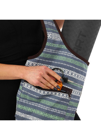 Сумка для йоги через плечо Yoga bag KINDFOLK (размер 33х84см, полиэстер, хлопок, серый-синий) (FI-8364-3) SP-Sport (361434809)