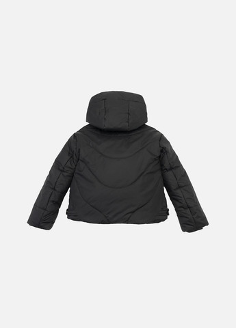 Чорна демісезонна куртка для дівчинки колір чорний цб-00267388 YAXINGFUSHI