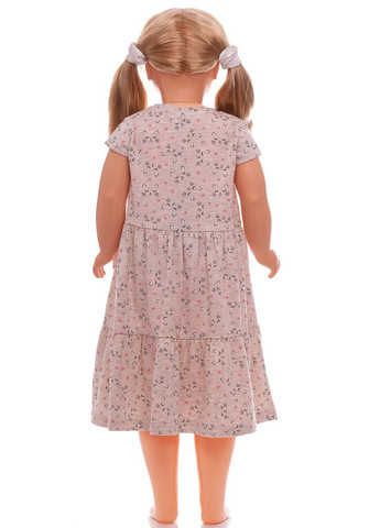 Бежева сукня з коротким рукавом трикотажна кішечка бежевий 92 см (39478) BABYKROHA (323470006)