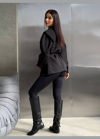 Черный женский трендовый оверсайз пиджак Vakko однотонный - всесезон