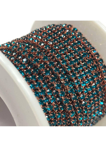 1м - Стразовая цепь SS6 (2мм), Голубой циркон. Plus-plus (352749342)