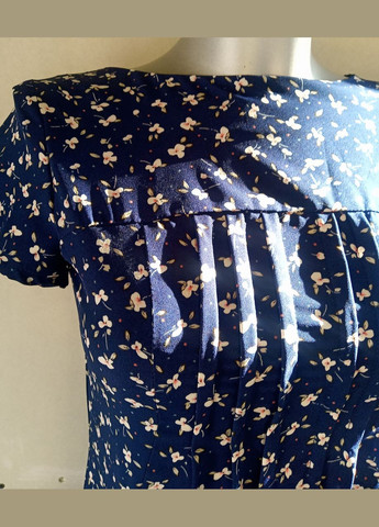 Темно-синя кежуал зручне та легке плаття з кишенями 2 Льва