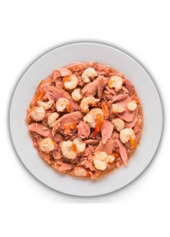 Упаковка влажного корма для кошек Филе тунца и криветки для взрослых коте всех пород 70 г х 6 шт Grandorf (355801326)