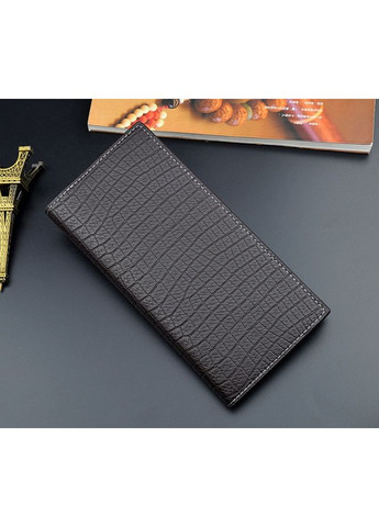 Мужской кошелек клатч из экокожи в стиле рептилии крокодила темно-коричневый No Brand (351536763)