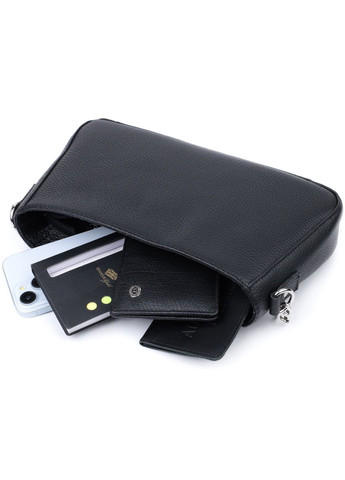 Жіноча сумка багет з ланцюжком і знімним ремінцем із зернистої натуральної шкіри 26,5х15х5,5 см Shvigel (315869946)