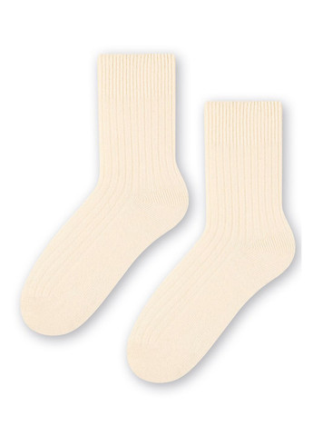Молочні шкарпетки жіночі теплі в рубчик з вовни 093 wool Steven (349500145)