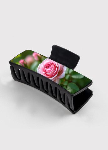 Заколка крабик для волосся жіноча затискач шпилька Квіти #015 чорна No Brand (315631451)