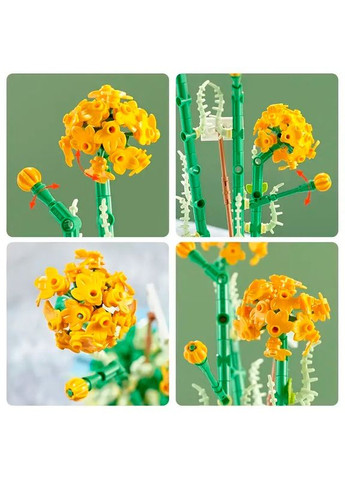 3D конструктор набор строительных блоков Lesko 2086 цветочный конструктор Каланхое 329 деталей 3шт YZ (352011599)