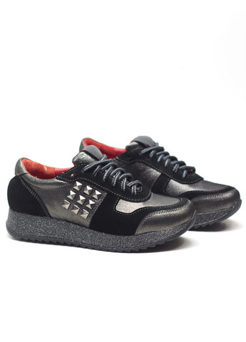 Кросівки жіночі з натуральної шкіри та замші Zlett 3441 чорні демісезони (331013346)