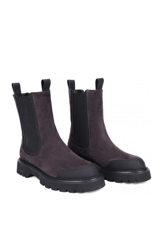 Осенние женские ботинки a3281-z701-1r серый велюр MIRATON тканевые