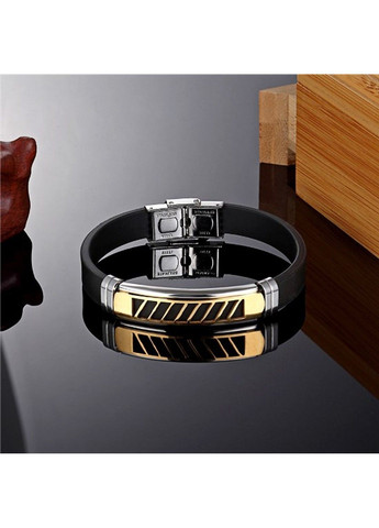 Браслет з медичної стали на силіконовому ремінці 20см BSS-077 No Brand (299486661)