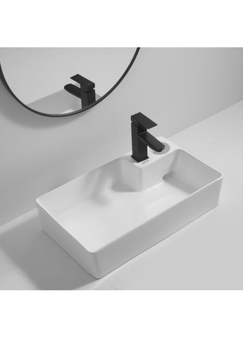 Раковина накладная Premium STYLE-0202 600х350х140mm с донным клапаном и отверстием под смеситель (MP6512) Mixxus (315728675)