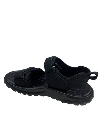 Черные подростковые босоножки на мальчика черные MT на липучке