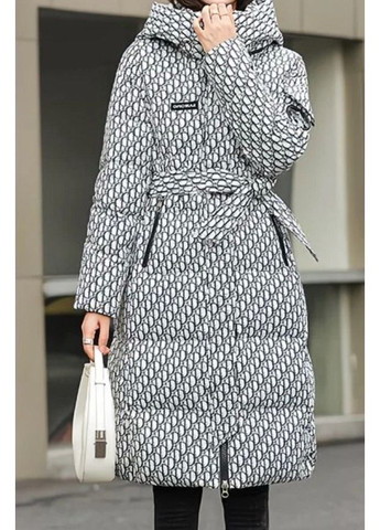 Черно-белый зимний Пуховик No Brand