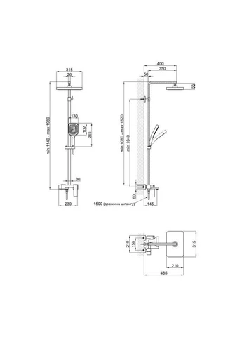 Душевая система Gemini 51103KNC Qtap (392914462)
