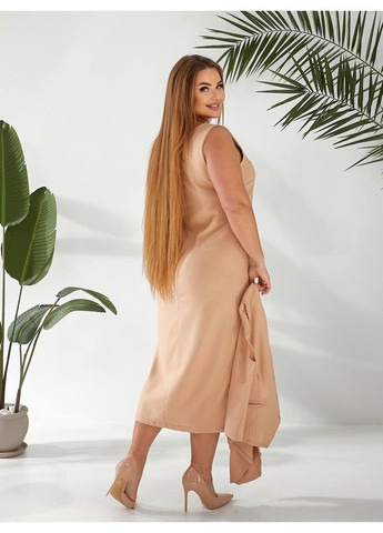 Бежева сукня + жилет Garna однотонна