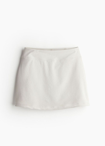 Молочная спортивная однотонная юбка H&M