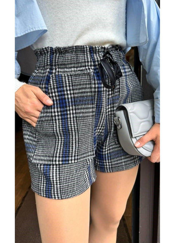 Шорти жіночі в синю клітинку сірі No Brand (316089196)