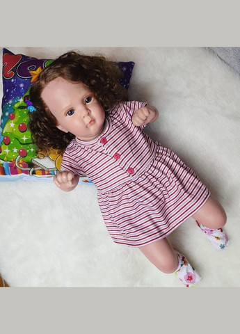 Реалистичная кукла Реборн красивая девочка с длиными волосами и мягким телом 50 см No Brand (297863438)