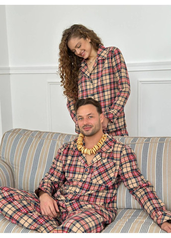 Бежевая всесезон стильная женская пижама-костюм Vakko